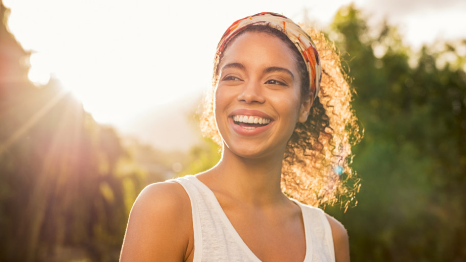 Woman with Dental Implants Smiling